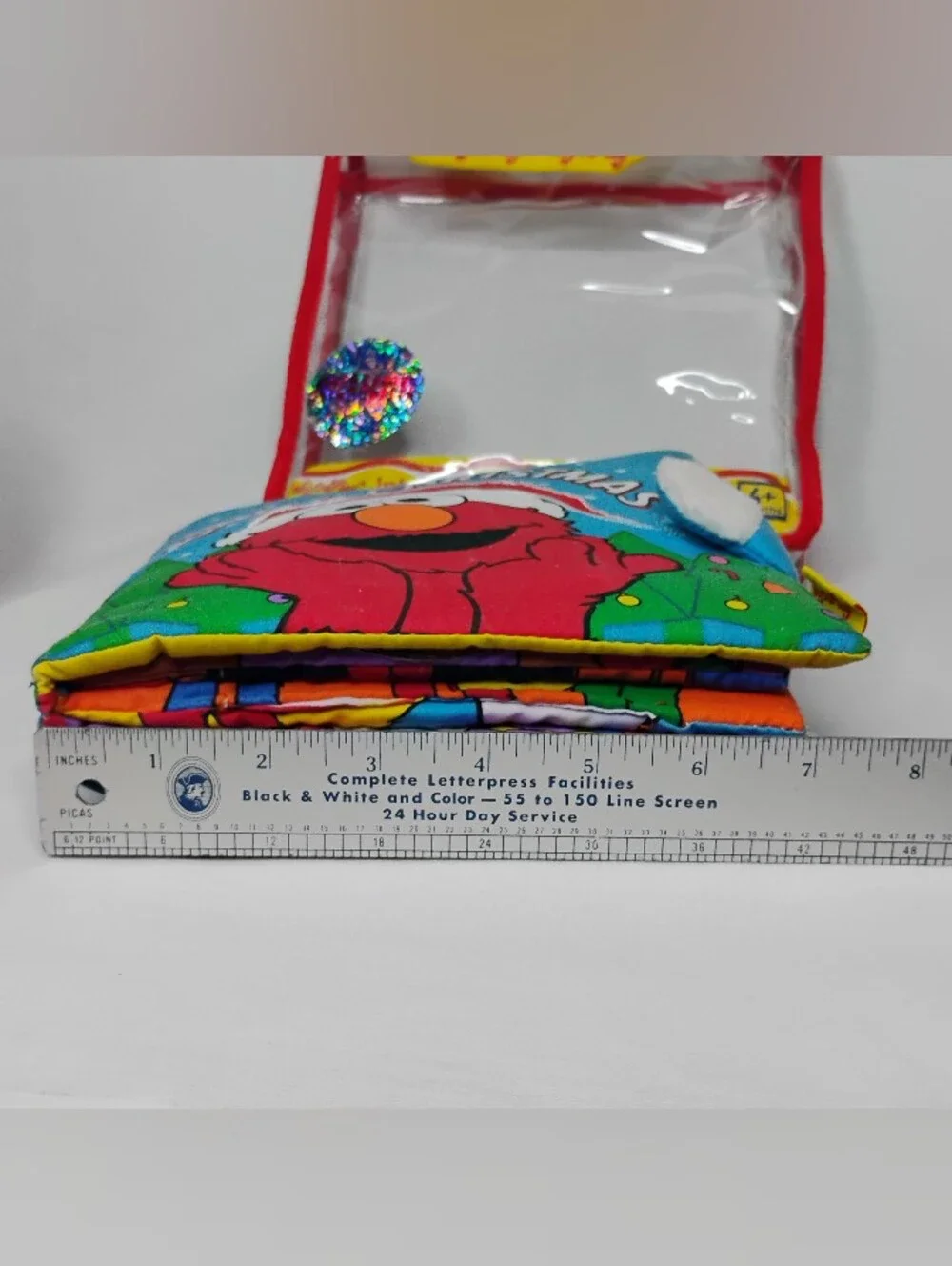 Vintage 2000 Soft Play Sesame Street Elmo's Christmas Interactive Cloth Book Y2K